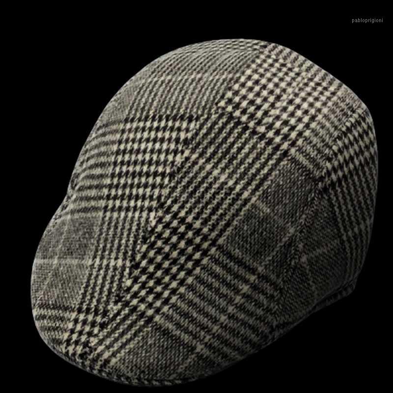 

Berets Winter Unisex Wool British Vintage Plaid Flat Caps Gatsby Male Autumn Women Gray Fedoras Classic Casual Retro, Gtk158-dark gray