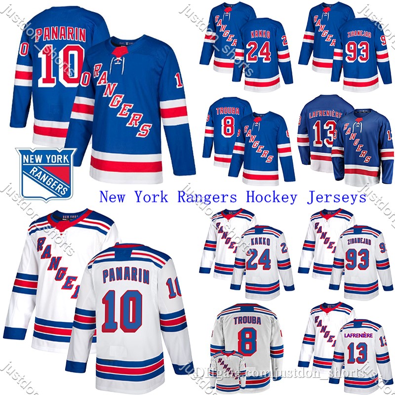 

2019-20 New York Rangers Jersey 10 Artemi Panarin 24 Kaapo Kakko 23 Adam Fox 13 Alexis Lafreniere Hockey Jerseys, Shows