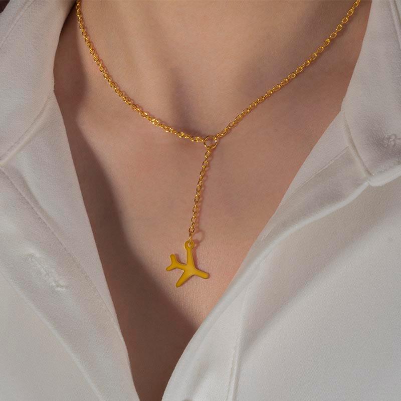 

Pendant Necklaces POXAM Gold Silver Colour Aircraft For Women Bohemian Star Chokers Necklace 2021 Bijoux Collar Fashion Jewelry Party