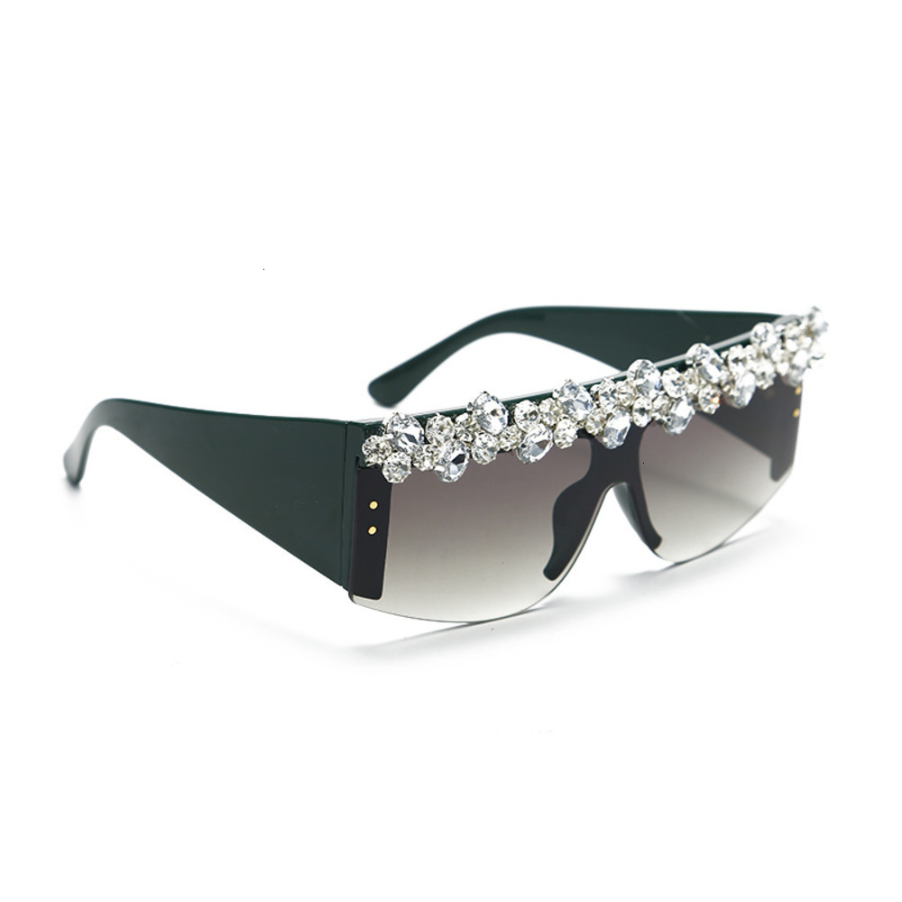 

Highend accessories Luxury Oversized Rhintone Sunglass Women Big Wide Legs Sun Glass Bling Ston Fashion Shad, Black