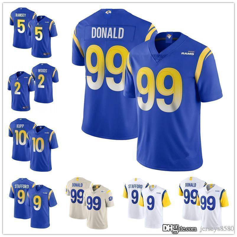 

Men Los AngelesRamsjersey 99 Aaron Donald 2 Robert Woods 9 Matthew Stafford 5 Jalen Ramsey 10 Cooper Kupp Football Jerseys, Color