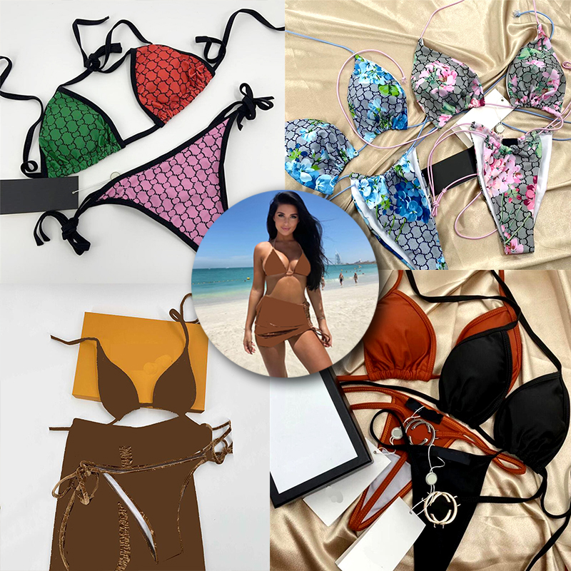 

Classic Velvet Swimwears Full Letters Designer Swimsuit Women Sling Lace Bikini Summer Swimming Bathing Suit