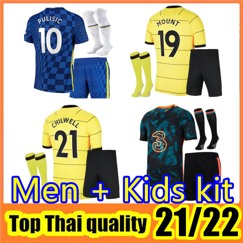 

Kids Kits Thailand LUKAKU Soccer Jersey 2021 2022 Men KANTE Boys 20 21 ZIYZCH Football Shirt Uniforms, Home