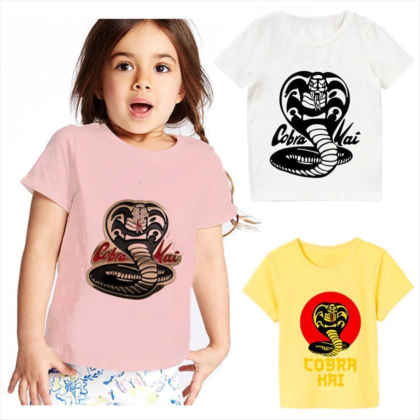 

round neck casual fashion clothes teenager cobra kai t shirt kids printed boy short sleeve 24m 9t harajuku, japan, Blue