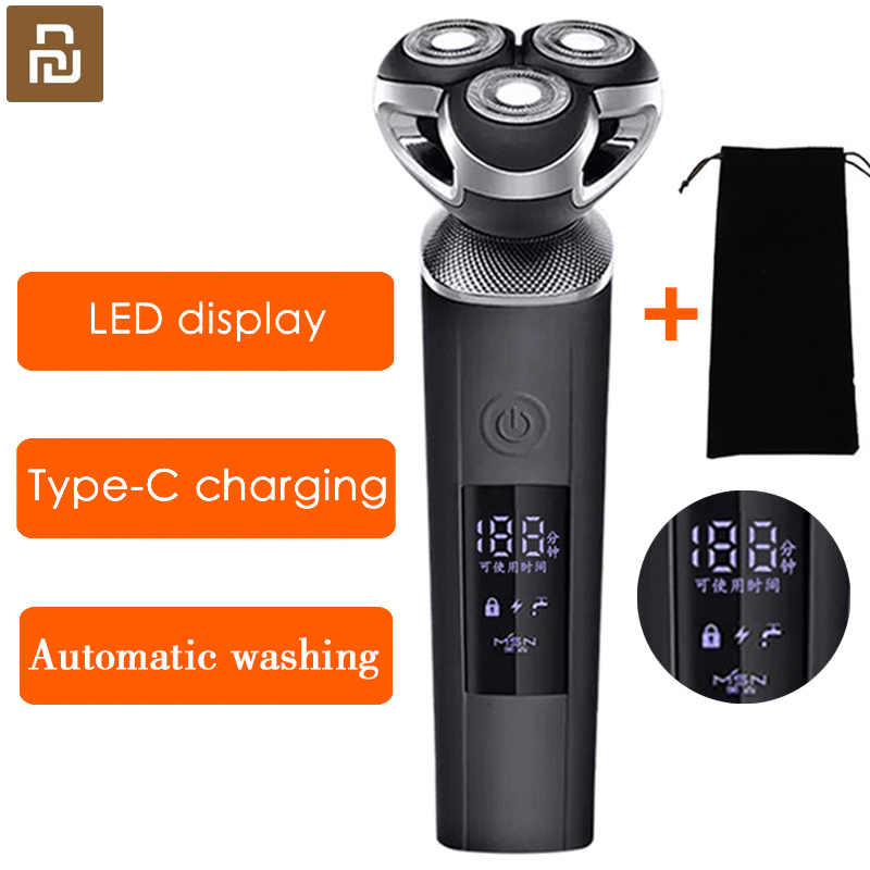 

Xiaomi Electric shaver razor for mens beard trimmer Wet-dry Dual Use beard razor 3D head waterproof LCD display Machine shaving