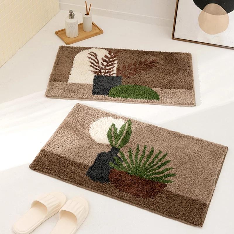 

Carpets Soft Plants Bathroom Mat Tufted Fluffy Carpet Area Bedroom Floor Pad Rug Scenery Doormat Tidy Aesthetic Home Room Decor