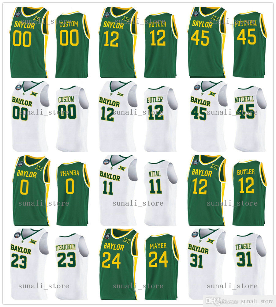 

NCAA Baylor Bears College Basketball Jerseys 12 Jared Butler 45 Davion Mitchell 0 Flo Thamba 4 LJ Cryer 10 Adam Flagler 13 Jackson Moffatt M, Black;red