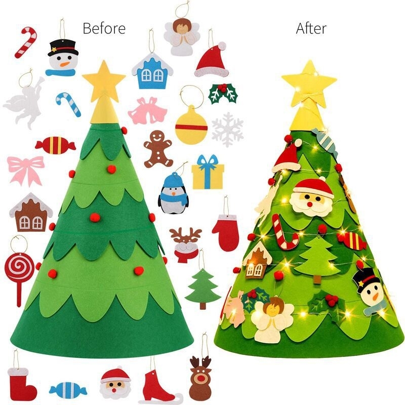 

handmade DIY decoration three dimensional Felt Christmas tree