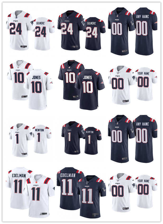 

Mens womens Youth New EnglandsPatriots10 Mac Jones 24 Stephon Gilmore 1 Cam Newton Navy Blue White Customs Football Jerseys, Colour