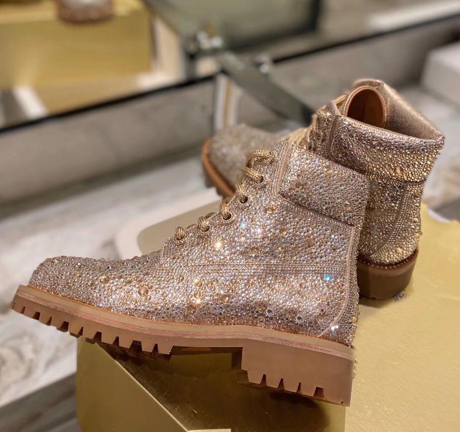 

women boots Bottes Joint model JIMMY diamond cocktail shoes crystal outdoor martin chaussures de designer Christmas Platform Channel tory