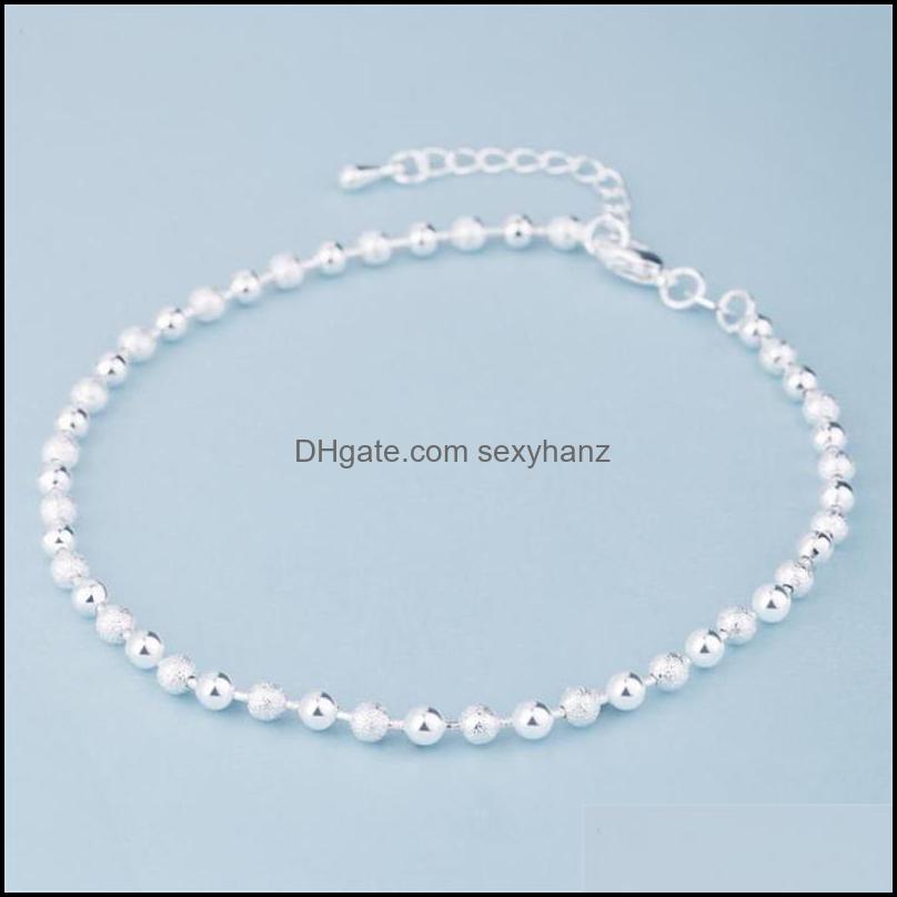 

Anklets Jewelry Summer Fashion 925 Sterling Sier Chain For Women Beach Party Beads Ankle Bracelet Foot Girl Gifts Drop Delivery 2021 2T1Ae