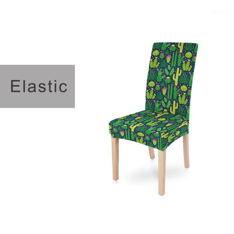 

Cartoon Cactus Dining Elastic Chair Cover Spandex Stretch Seat Covers Case Furniture For Wedding El Banquet Living Room