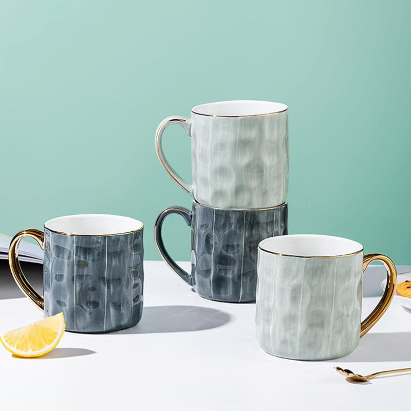 

Mugs Brief Classic Ceramic Coffee With Gold Line Kitchen Milk Cups For Couples Drinkware Living Room Office Water Cup, Color 1