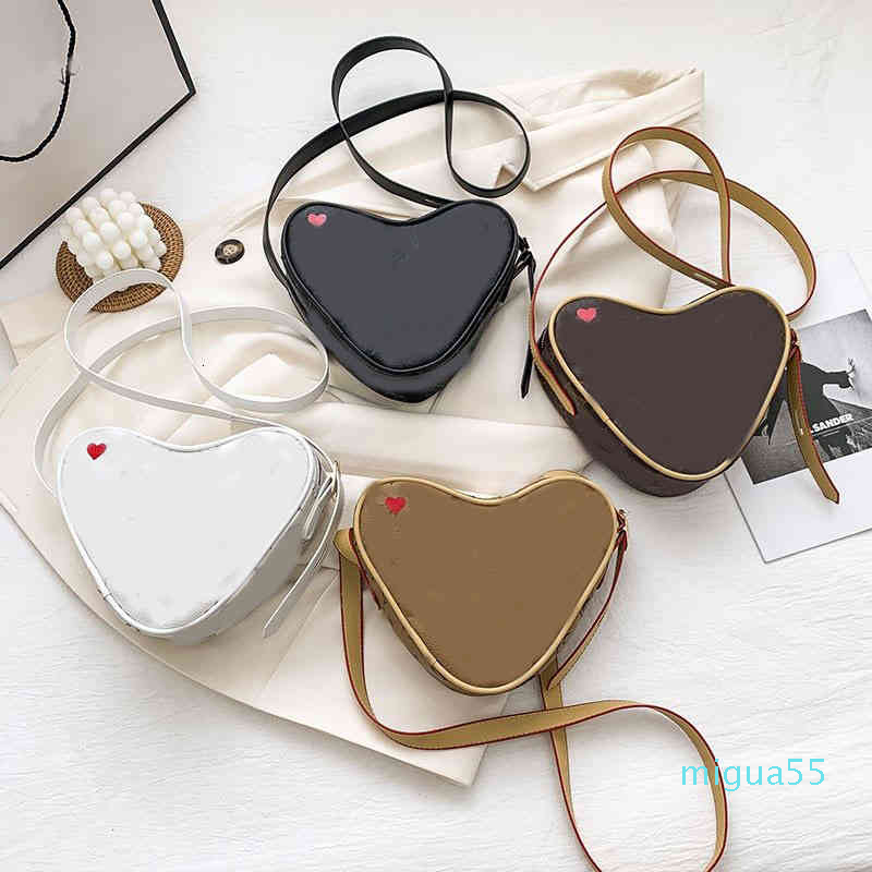 

heart shaped bags small crossbody purse fashion ladies shopping handbag, Black with logo