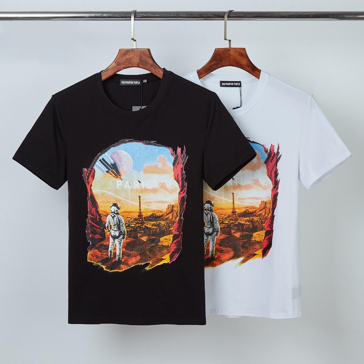 

DSQ UARED2 DSQ PHANTOM TURTLE 2021SS New Mens Designer T shirt Paris fashion Tshirts Summer Pattern T-shirt Male Top Quality 100% Co FwX, White