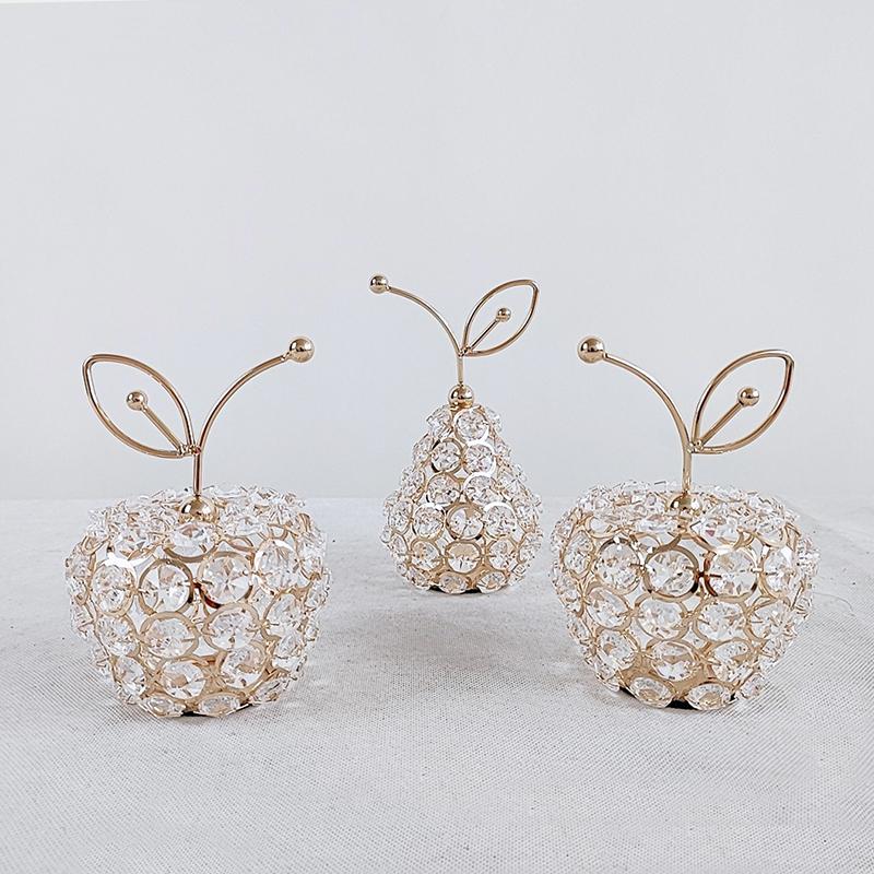 

Party Decoration 2pcs/lot Crystal Ornaments Apple Pear In House Exhibition Hall Wedding Gift