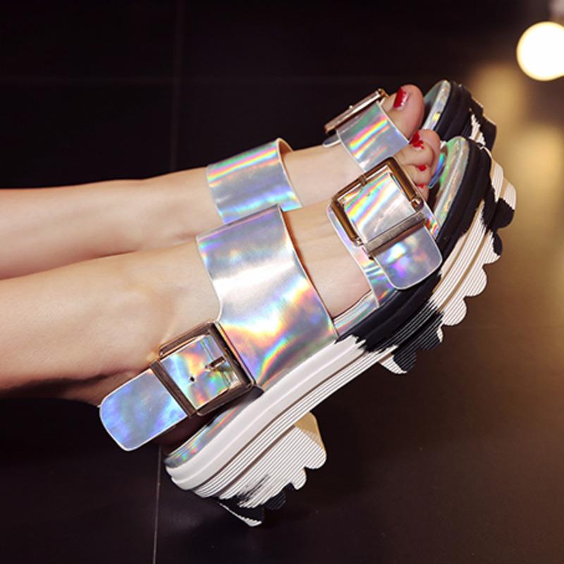 

Sandals Women's Sport Summer Shoes Soft Thick Bottom Chunky Heel Breathable Ladies Slides Fashion Platform Female, Black