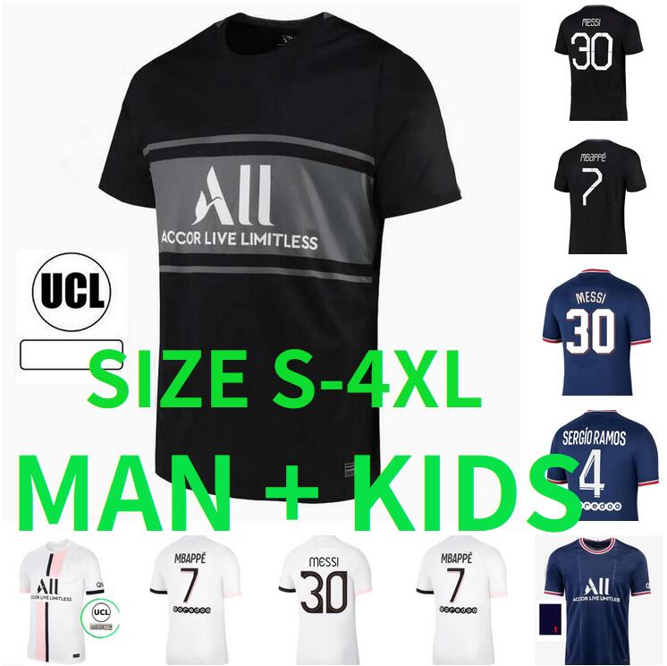 

SIZE S-4XL 21 22 MBAPPE MESSI soccer jersey 2021 Paris MARQUINHOS VERRATTI KIMPEMBE Maillots de football shirt ICARDI DI MARIA DRAXLER men +, Black;yellow