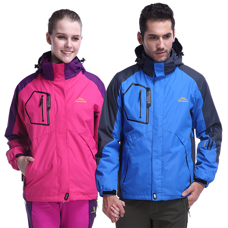 

Detachable fleece inner liner charge coat three in one men's and women's outdoor warm clothing, 1203 men's color blue
