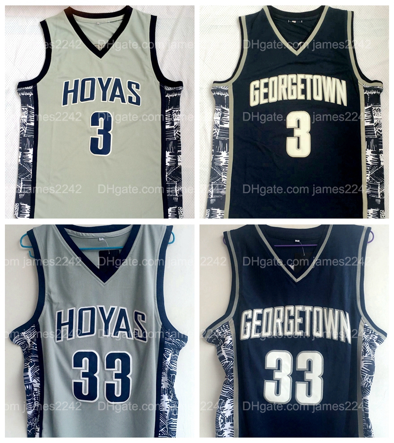 

Mens Georgetown Hoyas College Jersey 3 Allen Iverson 33 Patrick Ewing University Basketball Shirt Good Stitched, As shown