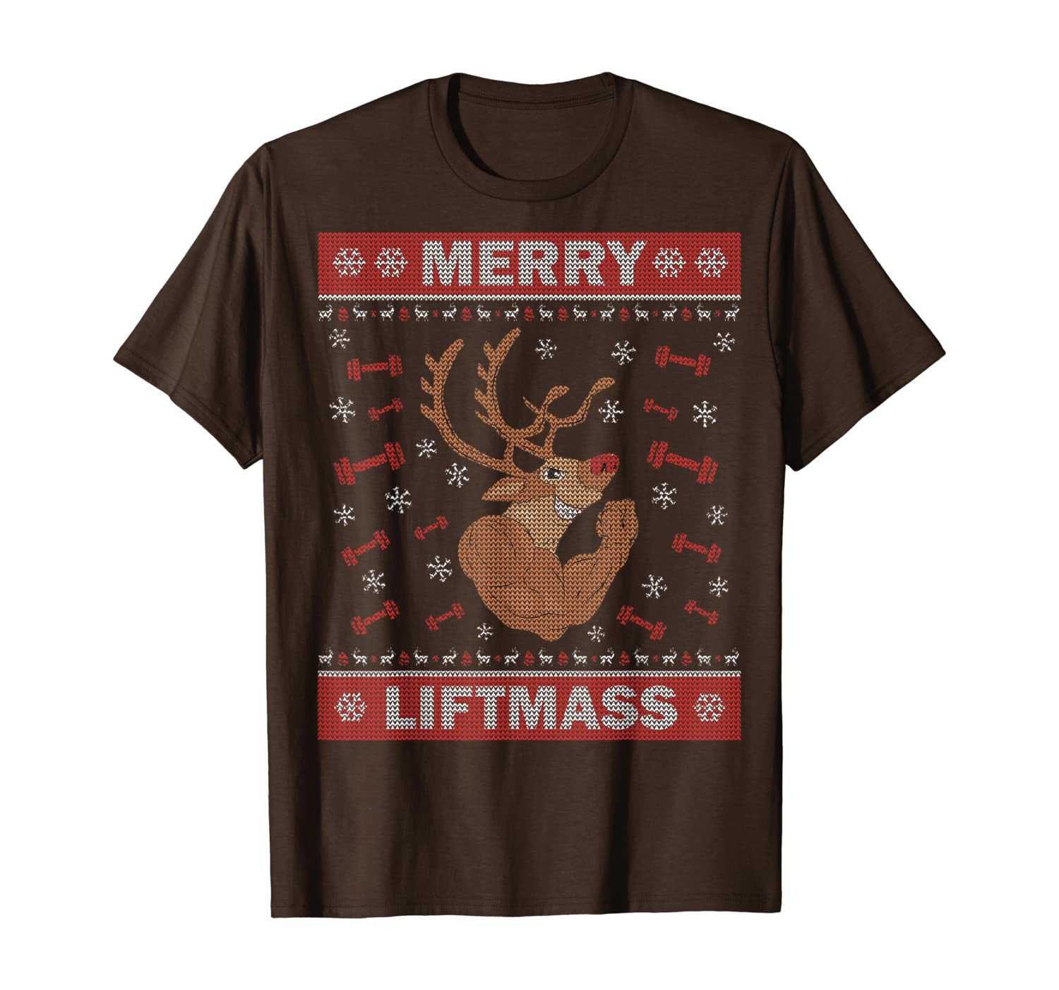 

bodybuilding ugly xmas sweater gym workout merry liftmas t-shirt, White;black