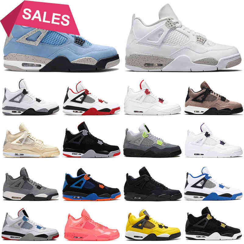 

{5.5-13}4s men basketball shoes Jumpman 4 University Blue Taupe Haze White Oreo Black Cat Fire Red women mens trainers sports sneakers size 36-47, 4s metallic pack - pine green