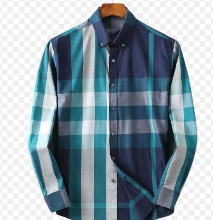 

2021 summer Luxury Designer Men's Business Casual Shirt Long sleeve Stripe lapel shirts masculine social fashion plaid M-3XL#002, Customize