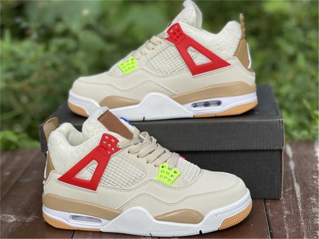 

2021 Authentic 4 GS Where The Wild Things Are Outdoor Shoes Men Women Sail University Red-Hemp-Barely Volt Zapatos Sports Sneakers Size 36-47