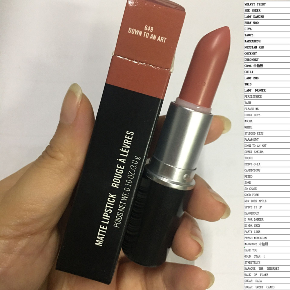 

STOCK 12-120PCS Top-Quality 48COLORS Matte Lipstick Russian Red Lipsticks Candy Yum Yum Sexy Lipsticks Pink Nouveau Persistence #Winner Myth Aim For Gorgeous, Customize