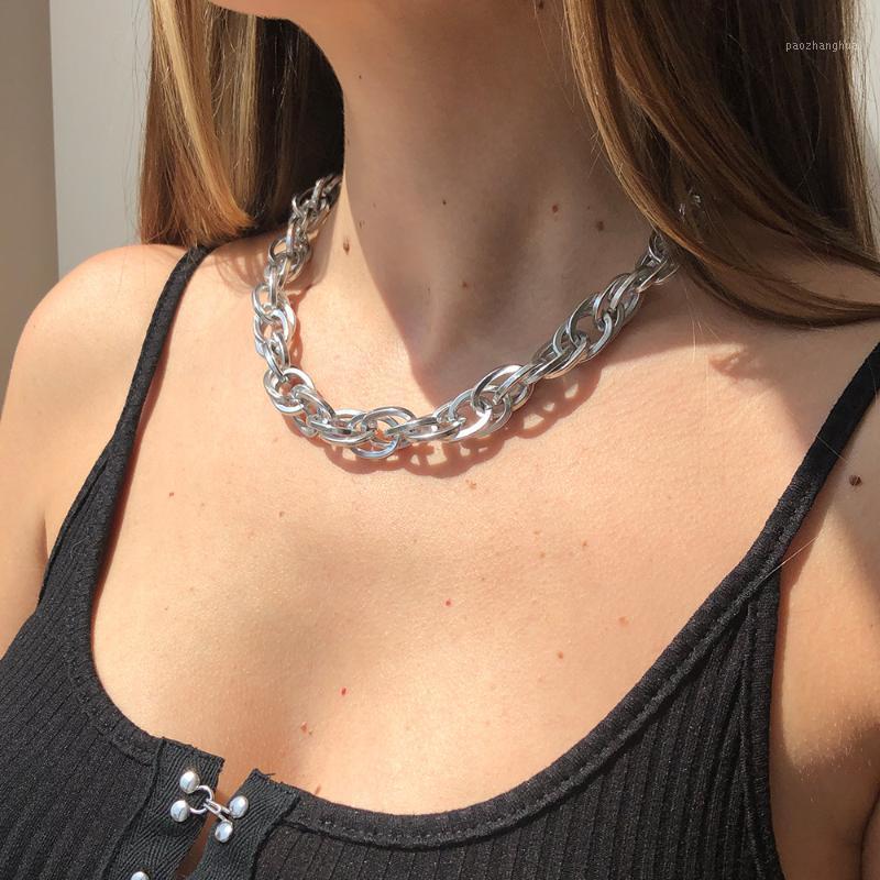 

Chains European&American Personality Cold Wind Chain Necklace Fashion Simple Exaggerated Thick Female Jewelry, Silver