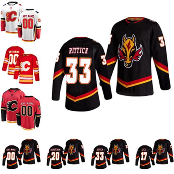 

Calgary 2021 Reverse Retro Flames Johnny Gaudreau Jersey Matthew Tkachuk Milan Lucic Sam Bennett Mark Giordano Jerseys Custom Stitched, Colour 2