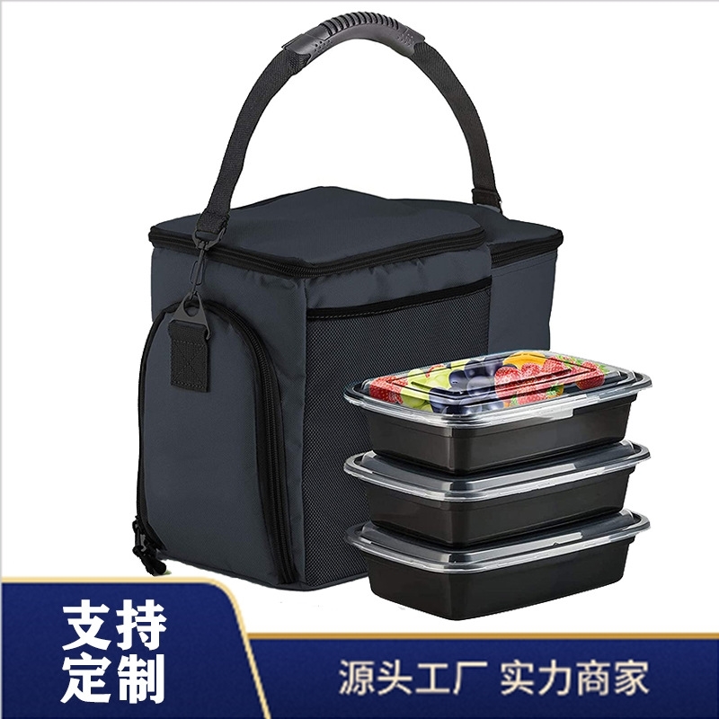 

Delivery reusable lunch box outdoor picnic portable single shoulder thermal insulation bag, Red