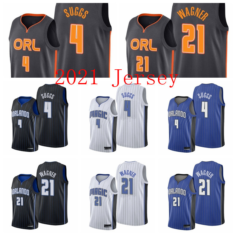 

2021 Draft 4 Jalen Suggs 21 Franz Wagner Basketball Orlando's Magic's Men White Jersey Edition City, Black;red