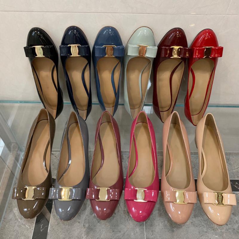 

Dress Shoes Women High Heels 4 CM Patent Genuine Leather Pumps Bow Designer For Party Wedding, Db009 red