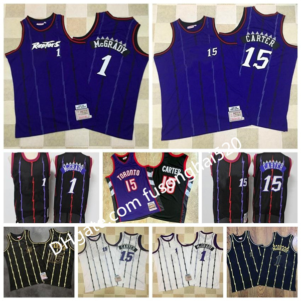 

2021 2021 Toronto Raptors NCAA Mens Retro Vince 15 Carter Jersey Tracy 1 McGrady Jerseys Vintage 100% Stitching Mitchell & Ness Coll, Black;red