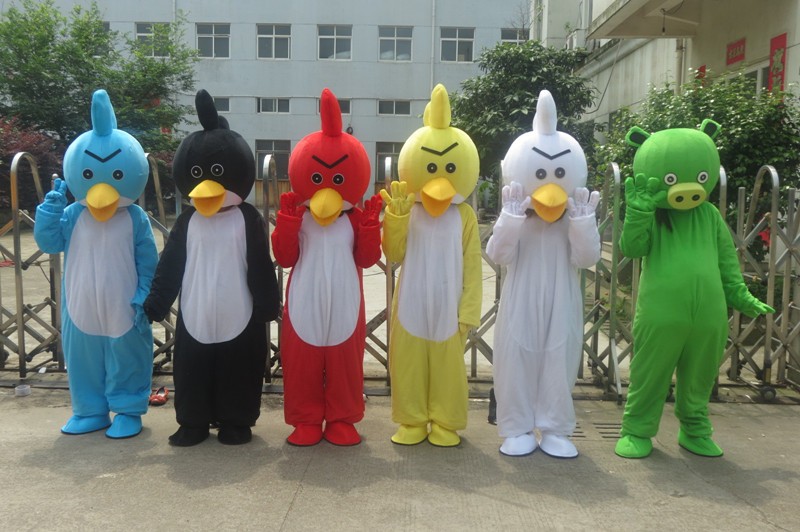 Mascot CostumesBird Mascot Costume Big Bird Green Pig Carnival Costumes Fancy Dress Adult Size Costume Mascot-image-747527387