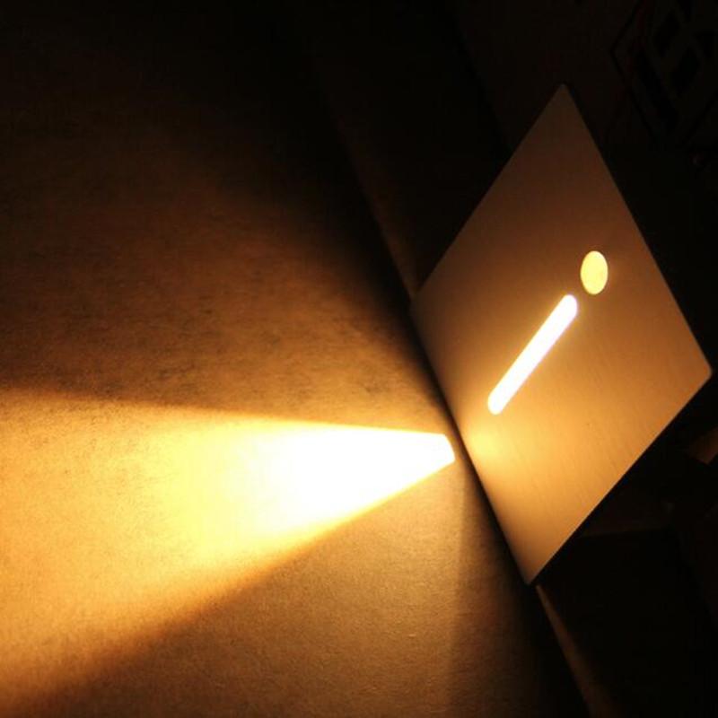 

Wall Lamps PIR Motion Sensor Led Sconce Lamp 3W Recessed Stair Light Lights In Step / Aisle Embedded Concrete Walls Lighting