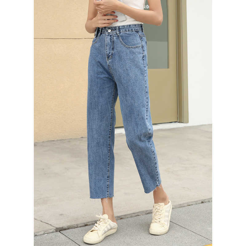 

HXJJP Harem Pants Vintage High Waist Jeans Woman Boyfriends Women's Full Length Mom Cowboy Denim 210607, White