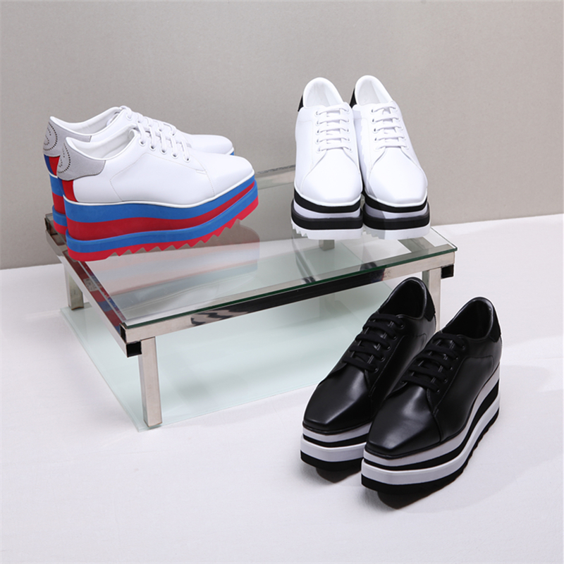 

women Star leather designer boots square platform slope thick Stella Britt Shoe Elyse Brushed Derbys Wedge Lace-up Fashion luxurys Shoes