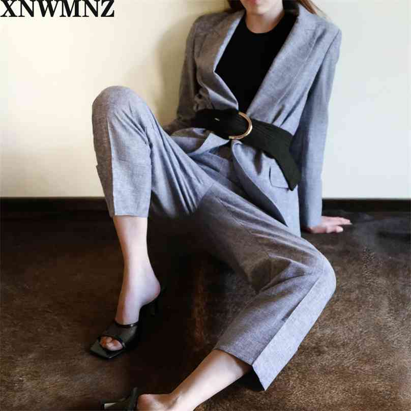 

women tailored flecked trousers High-waist featuring an elastic waistband front pockets and turn-up hems 210520, Sky blue