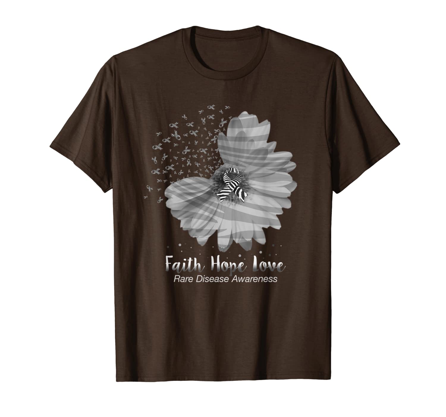 

faith hope love rare disease awareness sunflower t-shirt, White;black