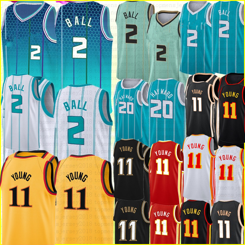 

LaMelo 2 Ball Gordon 20 Hayward Jersey Trae 11 Young Basketball Jerseys 75th 2022 mens Blue Green yellow Red Black S  L XL XXL