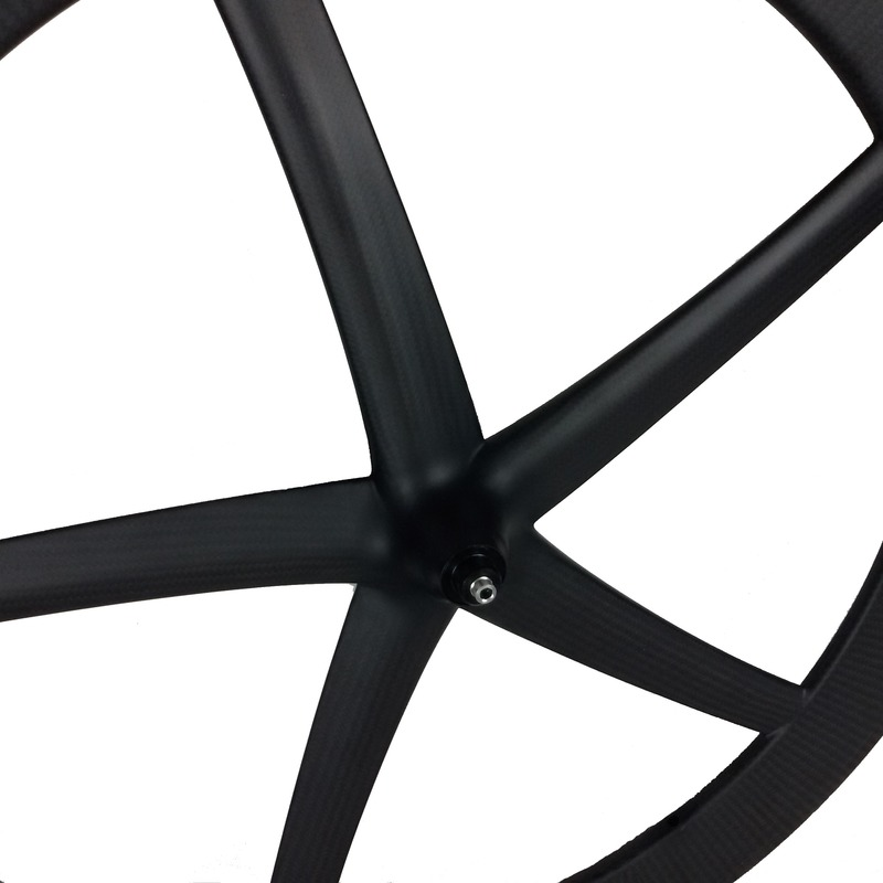 

carbon bicycle five spoke starfish track single speed wheelset 5 spoke bike road wheels road cyclocross/train triathlon bicycle, Black