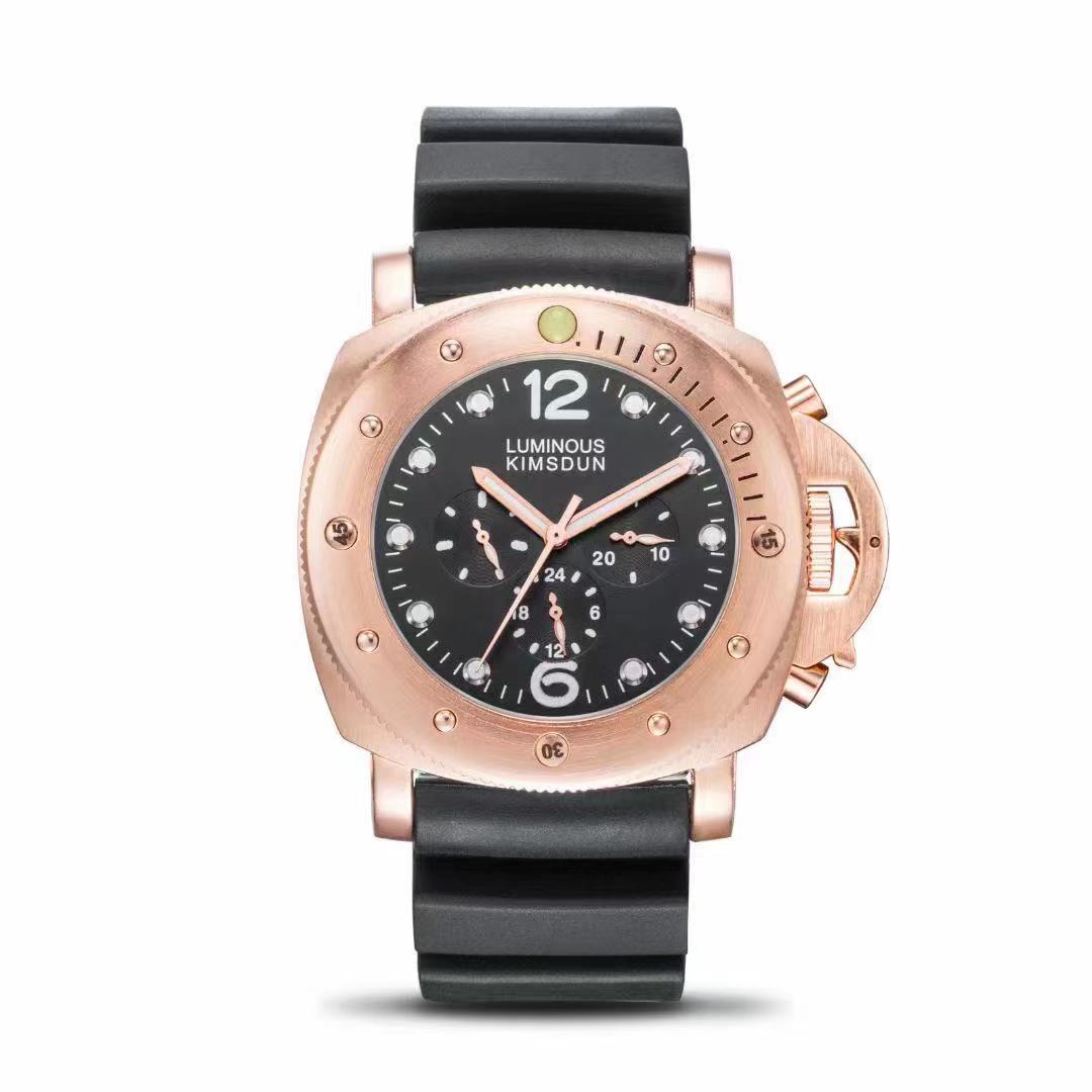 

Newest Black Brown Leather Rubber Strap Men's Watch Automatic Mechanical Movement Wristwatches Stainless Steel Mens Self-wind Watches Wristwatches, 1pcs screwdriver