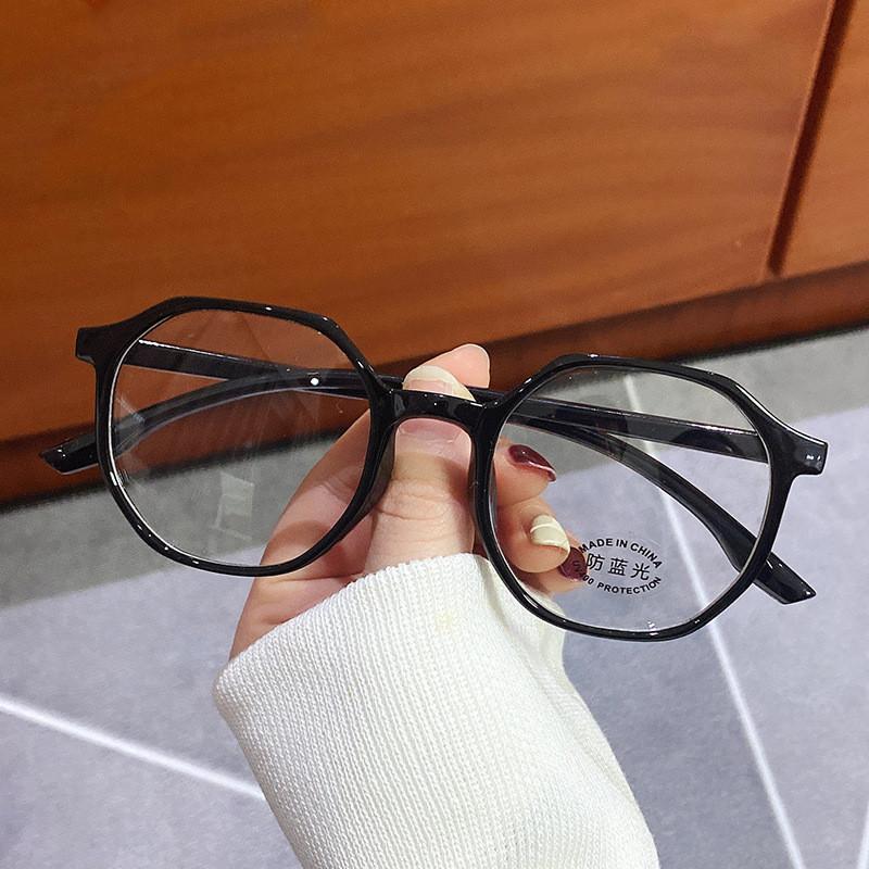

Fashion Sunglasses Frames 2021 Anti-Blue Light Woman Eye Glasses Brand Design Retro Frame Men Plastic Polygonal Eyeglasses