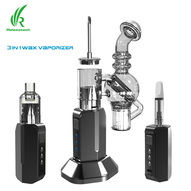 

Wax vaporizer e nail 1300mAh Battery Electronic Portable Dab Rig kit glass Water Pipe bubbler recycler mini 3 IN 1 voltage setting Concentra
