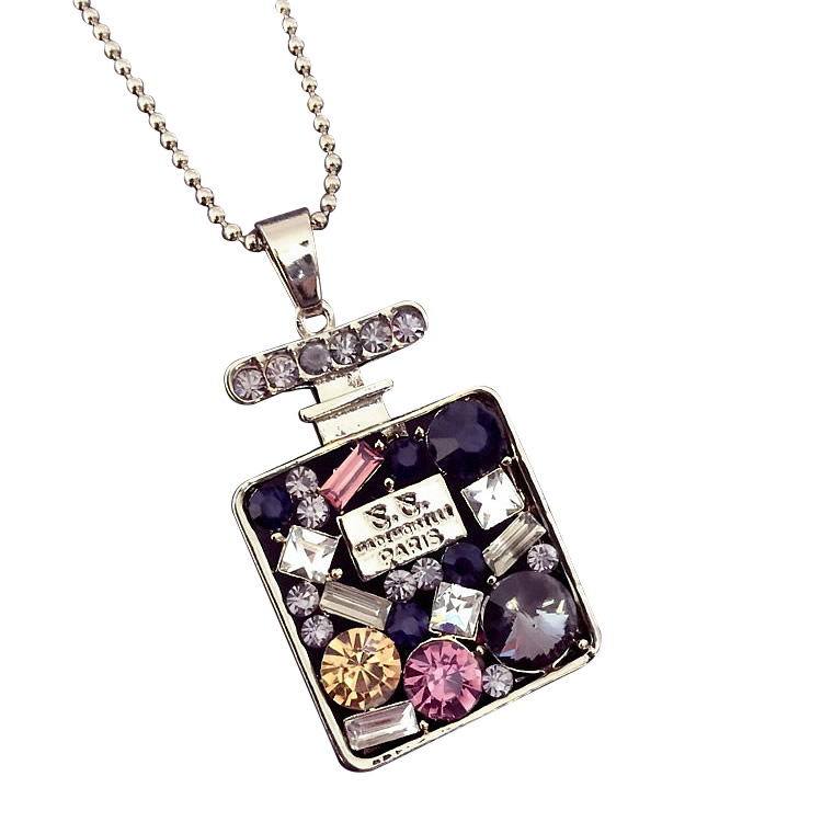 

long sweater chain perfume bottle necklace