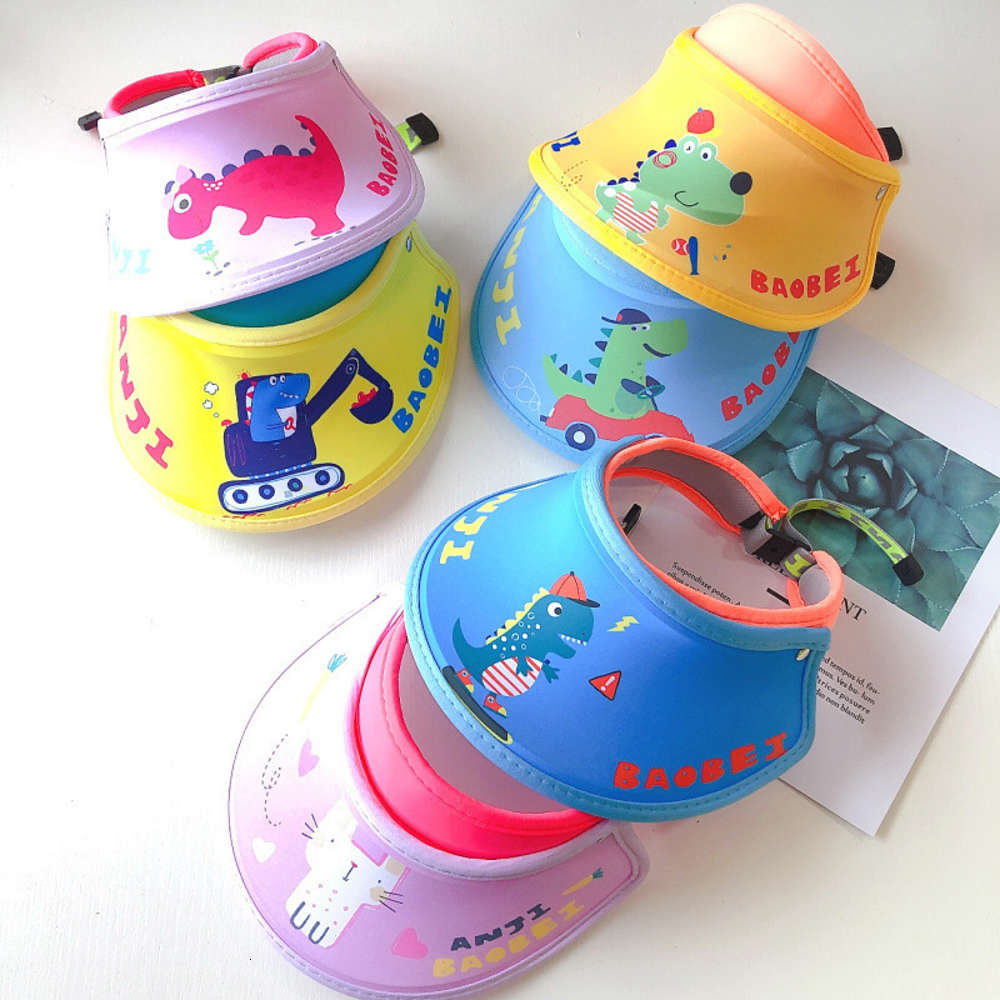 

children's hat cartoon animal empty top sun protection Beach Hat boys' and girls' summer outdoor, Yellow