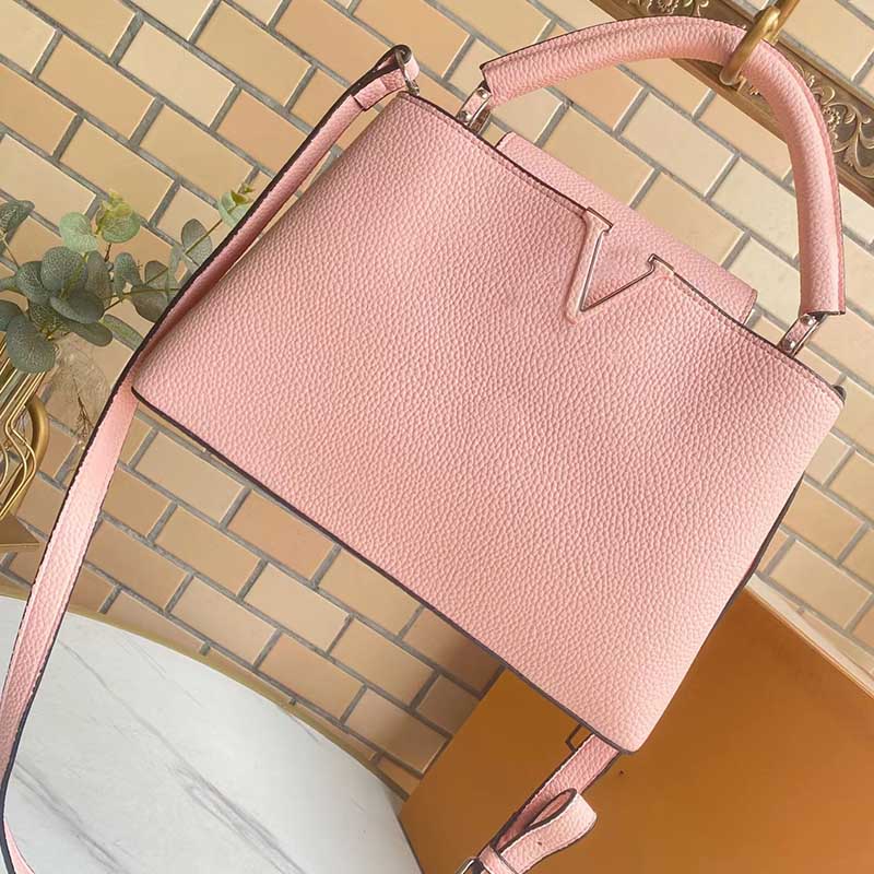 

Ladies Designer Fashion Capucines medium Handbags Shoulder Bags high quality Taurillon leather Totes M56409 M42259 Metallic Monogrames Floral Band Messenger bag, Ivory