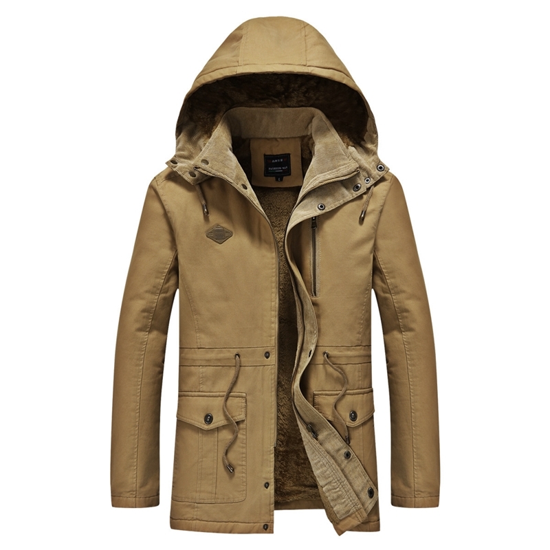 

20011Jacket wash hooded Plush thickened men's jacket, Black
